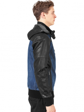 Urban /// Hooded Denim Leather Jacket