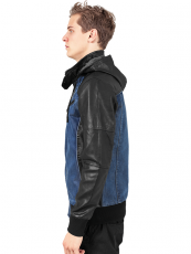 Urban /// Hooded Denim Leather Jacket
