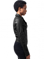 Urban///  Ladies Leather Imitation Biker Jacket