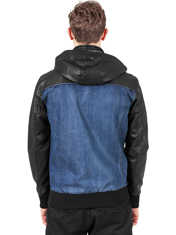 Urban /// Hooded Denim Leather Jacket