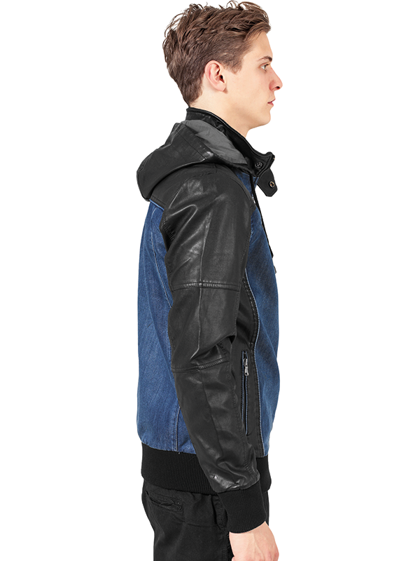 Urban /// Hooded Denim Leather Jacket