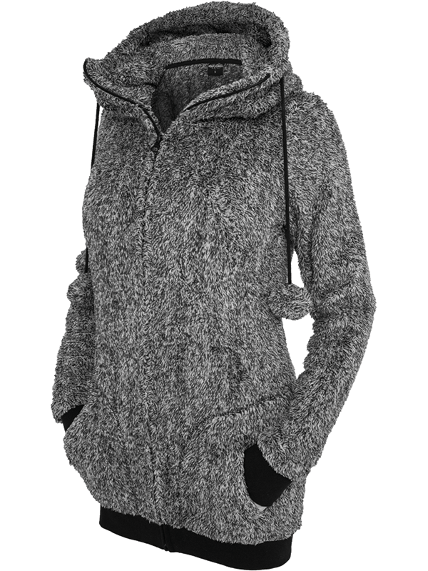 Urban /// Ladies Melange Teddy Zip Hoody