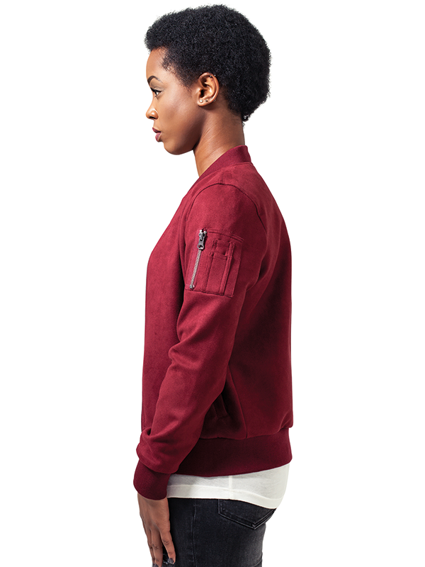 Urban /// Ladies Imitation Suede Bomber Jacket